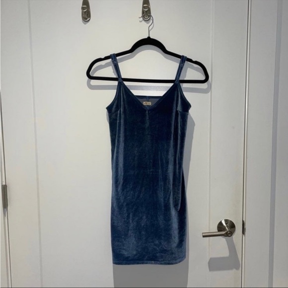 Hollister Blue Velvet Mini Dress - Picture 1 of 4